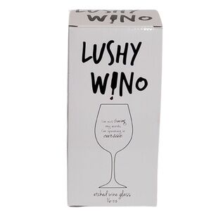 Lushy Wino Etched Wine Glass